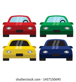 Vector car front view illustration.