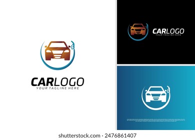 Vector car fuel logo design template