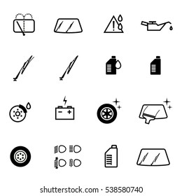 Vector car gas station check icons