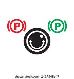Vector car handbrake icon logo vector design template