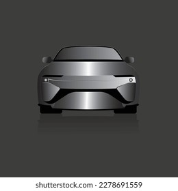 Vector car icon. Black and white car logo. 