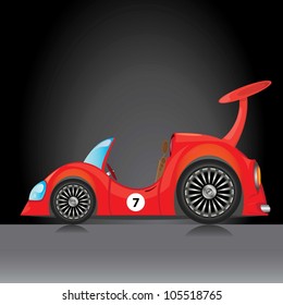 vector car icon. fast racing automobile. kids toy.