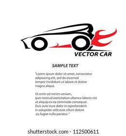 vector car icon. fast racing automobile.