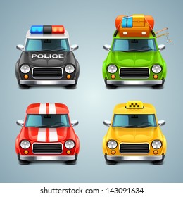 vector car icon set