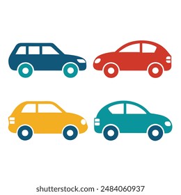 Vector car icon set illustration, Automobile icon set design, car vector graphic icons.