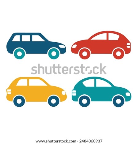 Vector car icon set illustration, Automobile icon set design, car vector graphic icons.