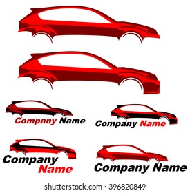 Vector car icon set. Sport hatchback.