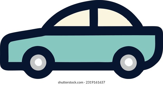 Vector Car Icon, Simple Side View Logo illustration, Vector illustration 30