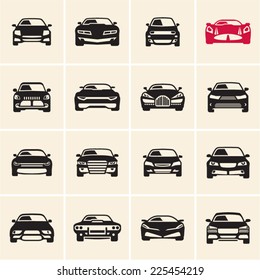 Vector Car Icons Front View