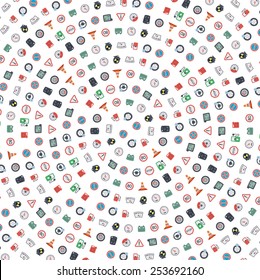 Vector car icons spiral pattern