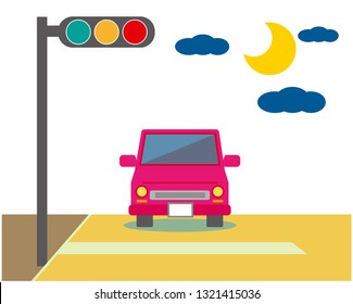 Vector car Icon.traffic light icon.