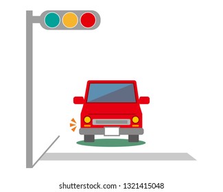 Vector car Icon.traffic light icon.