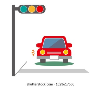 Vector car Icon.traffic light icon.