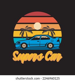 vector car illustration logo design concept