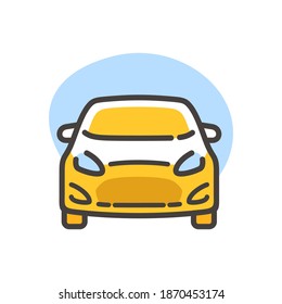 Ilustración del vehículo vector, coche amarillo