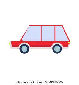 Vector car isolated on white background. Flat style illustration. Vector illustration.