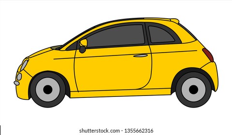 vector car isolated on white background, side view. Modern flat illustration.