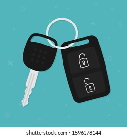 Vector car key flat icon