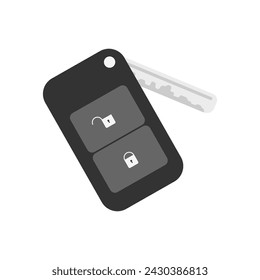 vector car key flat icon isolated on white background