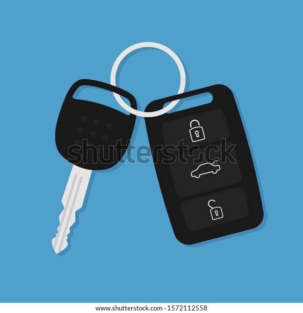 Vector car key flat\
icon