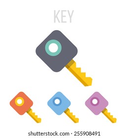 Vector car key icons set. Isolated on white background.
