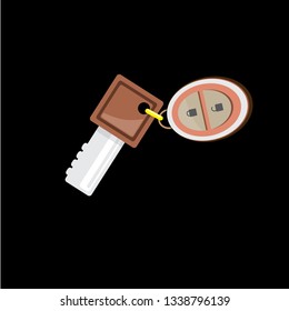 vector car keys isolated on black background. car rent concept vector illustration. vector key flat icon