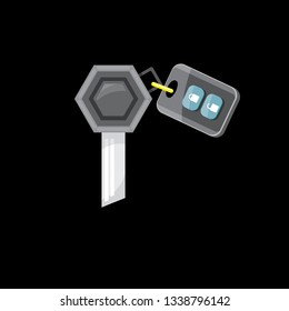 vector car keys isolated on black background. car rent concept vector illustration. vector key flat icon