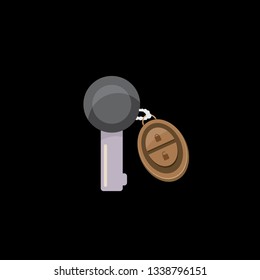 vector car keys isolated on black background. car rent concept vector illustration. vector key flat icon