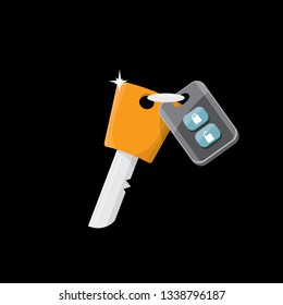 vector car keys isolated on black background. car rent concept vector illustration. vector key flat icon