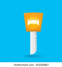 vector car keys isolated on blue. car rent concept vector illustration. vector key flat icon