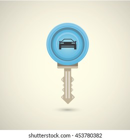 vector car keys isolated . car rent concept vector illustration. vector key flat icon