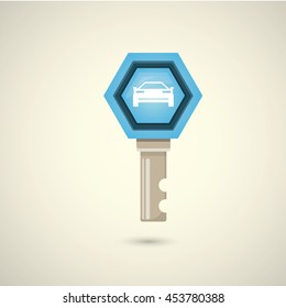 vector car keys isolated . car rent concept vector illustration. vector key flat icon