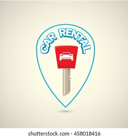 vector car keys isolated . car rent concept vector illustration. vector key flat icon. car rental vector icon
