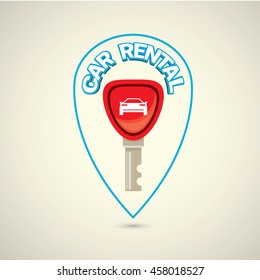 vector car keys isolated . car rent concept vector illustration. vector key flat icon. car rental vector icon
