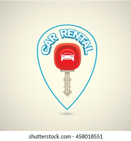 vector car keys isolated . car rent concept vector illustration. vector key flat icon. car rental vector icon
