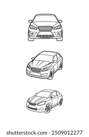 Vektor Auto Linie Kunst und Auto-Logo-Symbol-Design.