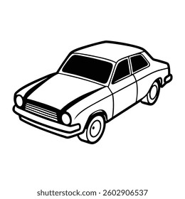 Vector Car line art and car logo symbol
