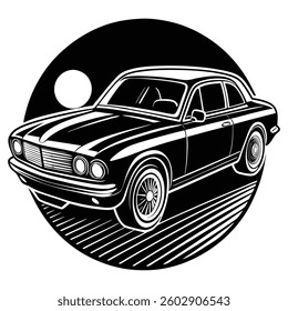 Vector Car line art and car logo symbol

