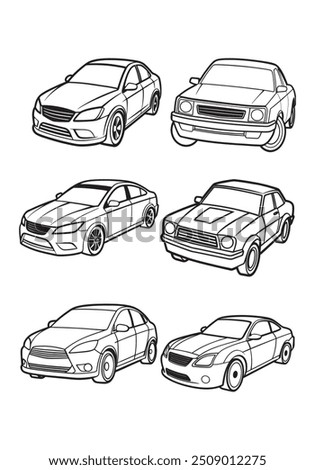 Vector car line art and car logo symbol design.