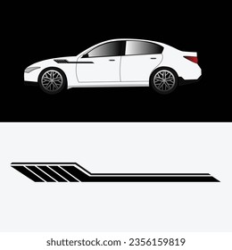 envoltura de coche negro con pegatina de livery de coche vector. Pegatina de coche simple y elegante