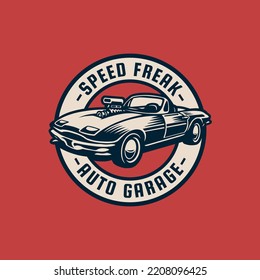 Vektorgrafik-Logo, elegant und einfach, Draufsicht. perfekt für Automobilindustrie, Autowerkstätten, Autowaschanlagen und Automobilhersteller