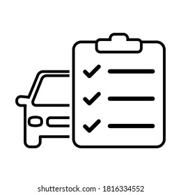 Vector Car Maintenance List Icon, Vector Illustration For Web And Mobile Applications