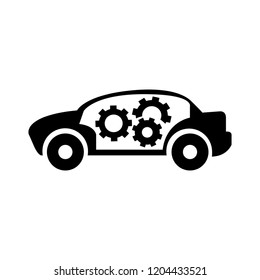 vector car motor maintenance illustration - car repair symbol, garage concept. wrench sign symbol