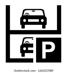 Vector car parking Icon. car-park vector illustration on white background - Vector
