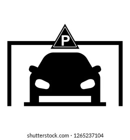 Vector car parking Icon. car-park vector illustration on white background - Vector