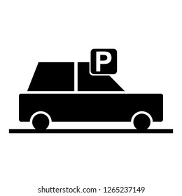Vector car parking Icon. car-park vector illustration on white background - Vector