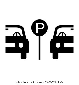 Vector car parking Icon. car-park vector illustration on white background - Vector