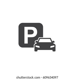 Vector car parking Icon. car-park vector illustration on white background