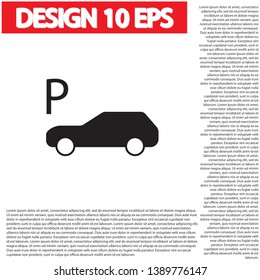 Vector car parking Icon . Lorem Ipsum Illustration design