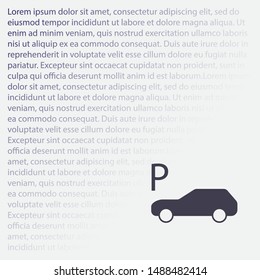Vector car parking Icon . Lorem Ipsum Illustration design
